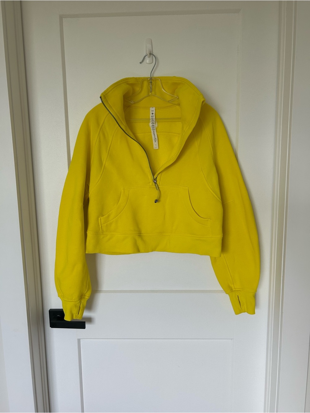 lululemon Yellow Scuba Cropped Funnel Neck Half-zip